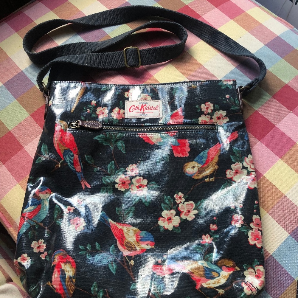 Cath Kidston Birds Cross Body Bag Large Oil Cloth
